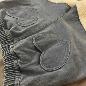 Denim Heart Pocket Shorts